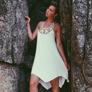 Beaded White Tribal Dress